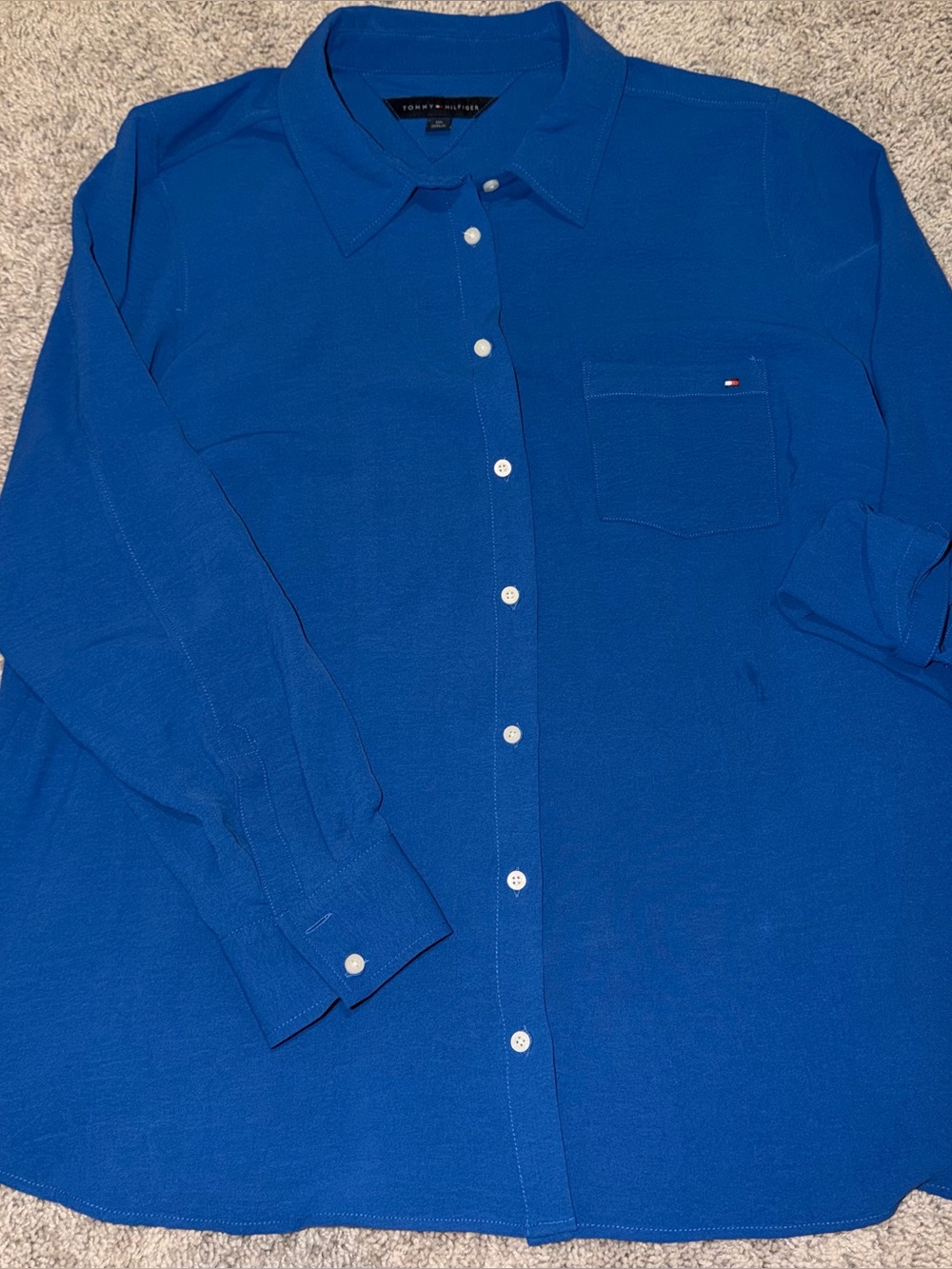 Tommy Hilfiger Women’s Classic Button-Up Shirt — Blue